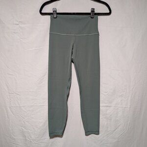 Lululemon Sage Green High Rise Leggings 7/8 Length Yoga Athletic Pants Women's 6
